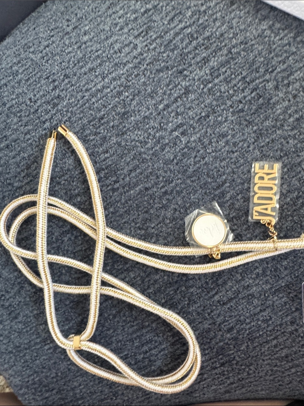 Dior Gold-Tone Rope Necklace with J'ADORE and Medallion Charms - Picture 3 of 5